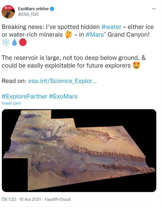 Kızıl Gezegen'de tarihi keşif! Hollanda büyüklüğünde bir su kütlesi keşfedildi Kızıl Gezegen'de tarihi keşif! Hollanda büyüklüğünde bir su kütlesi keşfedildi