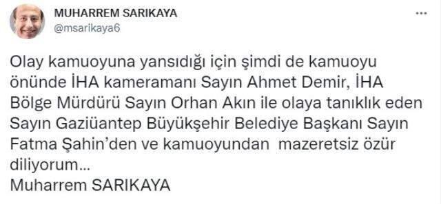 Gazeteci Muharrem Sarıkaya, kameralar önünde kameramana tokat attı