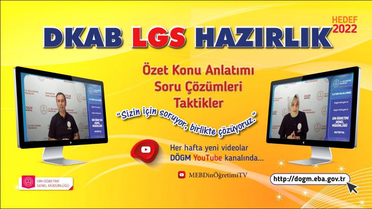 'HEDEF DKAB LGS' programı, Genel Müdürlük Youtube Kanalı ve DOGM Materyal sitesinde yayında...