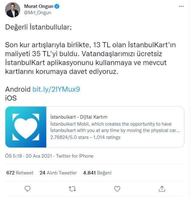 İBB'den maliyetlerin yükselmesi nedeniyle vatandaşlara İstanbulKart çağrısı