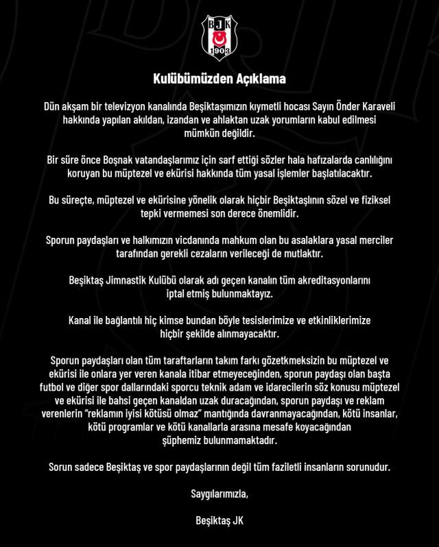 Son Dakika: Böyle açıklama tarihte ne görüldü ne duyuldu! Beşiktaş, Rasim Ozan Kütahyalı için 'Müptezel' ifadesini kullandı