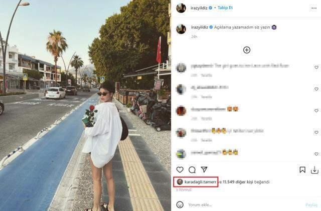 Tamer Karadağlı, 29 yaş küçük sevgilisinin cesur pozlarını beğenerek destek oldu