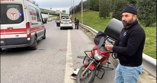 Ani fren yapan araca çarpan motosikletli ağır yaralandı