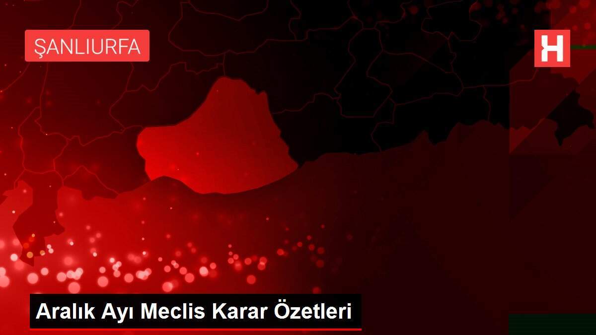 Aralık Ayı Meclis Karar Özetleri