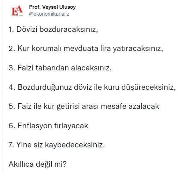 İktisat profesöründen 'kur korumalı mevduat sistemi'nde kimler kaybedecek paylaşımı İktisat profesöründen 'kur korumalı mevduat sistemi'nde kimler kaybedecek paylaşımı