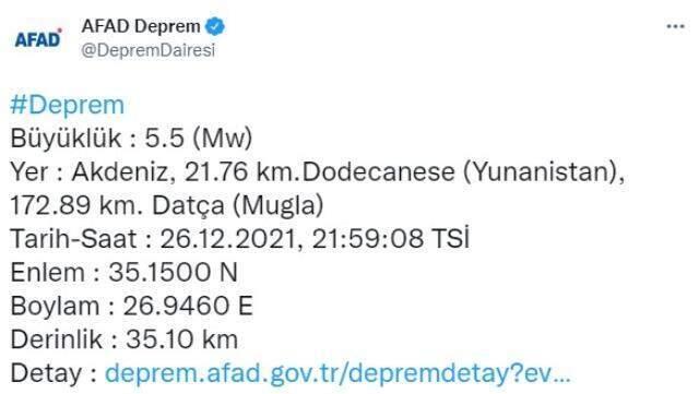 Akdeniz beşik gibi! 4,9'luk sarsıntının ardından şimdi de 5,5 büyüklüğünde deprem