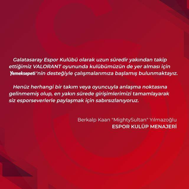 Galatasaray Espor, Valorant'ta mücadele etmeye hazırlanıyor