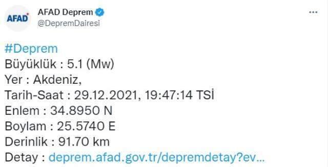 Akdeniz beşik gibi! 5,5'lik sarsıntının ardından bir şiddetli deprem daha