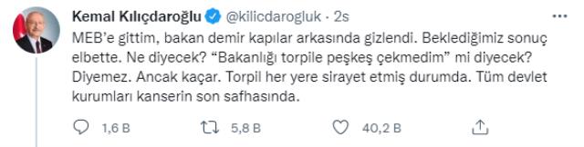 Kılıçdaroğlu, sosyal medyadan Milli Eğitim Bakanı Mahmut Özer'i bombaladı: Demir kapılar arkasında gizlendi