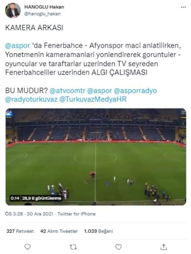 Olay iddia taraftarları çılgına çevirdi! F.Bahçe üyesi, A Spor rejisinin konuşmalarını paylaştı Olay iddia taraftarları çılgına çevirdi! F.Bahçe üyesi, A Spor rejisinin konuşmalarını paylaştı