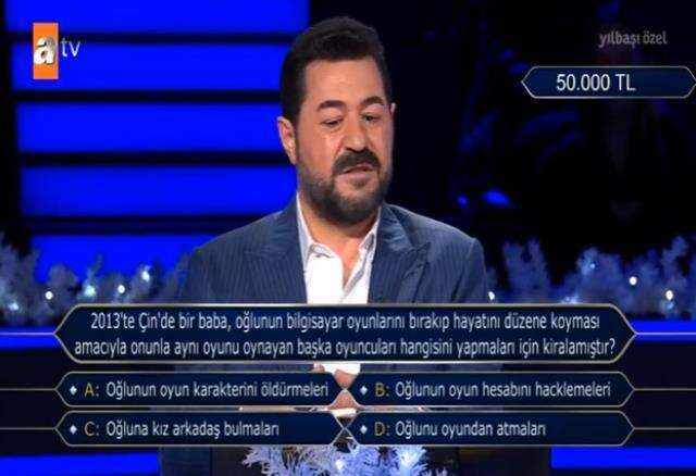 (2013'te Çin'de bir baba, oğlunun bilgisayar...) Kim Milyoner Olmak İster 31 Aralık Sorusu Cevabı Nedir? Kim Milyoner Olmak İster 50 Bin TL'lik soru!