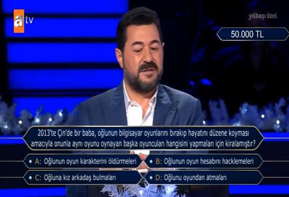 (2013'te Çin'de bir baba, oğlunun bilgisayar...) Kim Milyoner Olmak İster 31 Aralık Sorusu Cevabı Nedir? Kim Milyoner Olmak İster 50 Bin TL'lik soru!