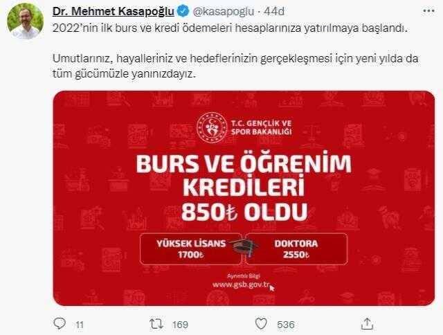 Ocak ayı burs ve kredi ödemeleri öğrencilerin hesaplarına yatırılmaya başlandı