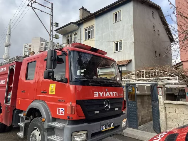 Konya'da binada çıkan yangın korkuttu