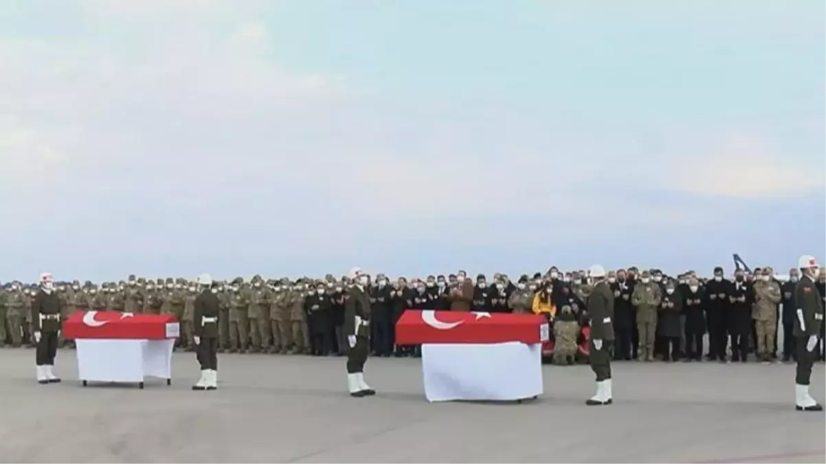 Hain saldırıda şehit düşen 3 askerin naaşı, törenle memleketlerine gönderildi