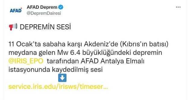 Akdeniz'de 6.4 büyüklüğündeki depremin sesi kaydedildi! Dinleyenlerin tüyleri ürperdi