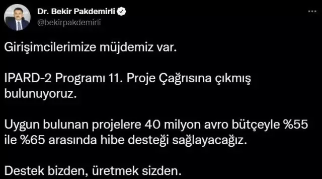 bakan pakdemirli den girisimcilere mujde 40 m 14665824 o