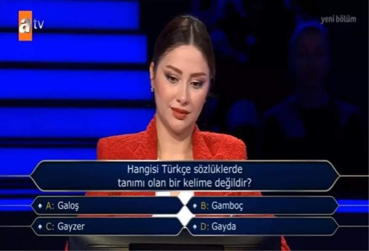 (Hangisi Türkçe sözlüklerde tanımı olan bir...) Kim Milyoner Olmak İster 14 Ocak Sorusu Cevabı Nedir? Kim Milyoner Olmak İster 100 Bin TL'lik soru!