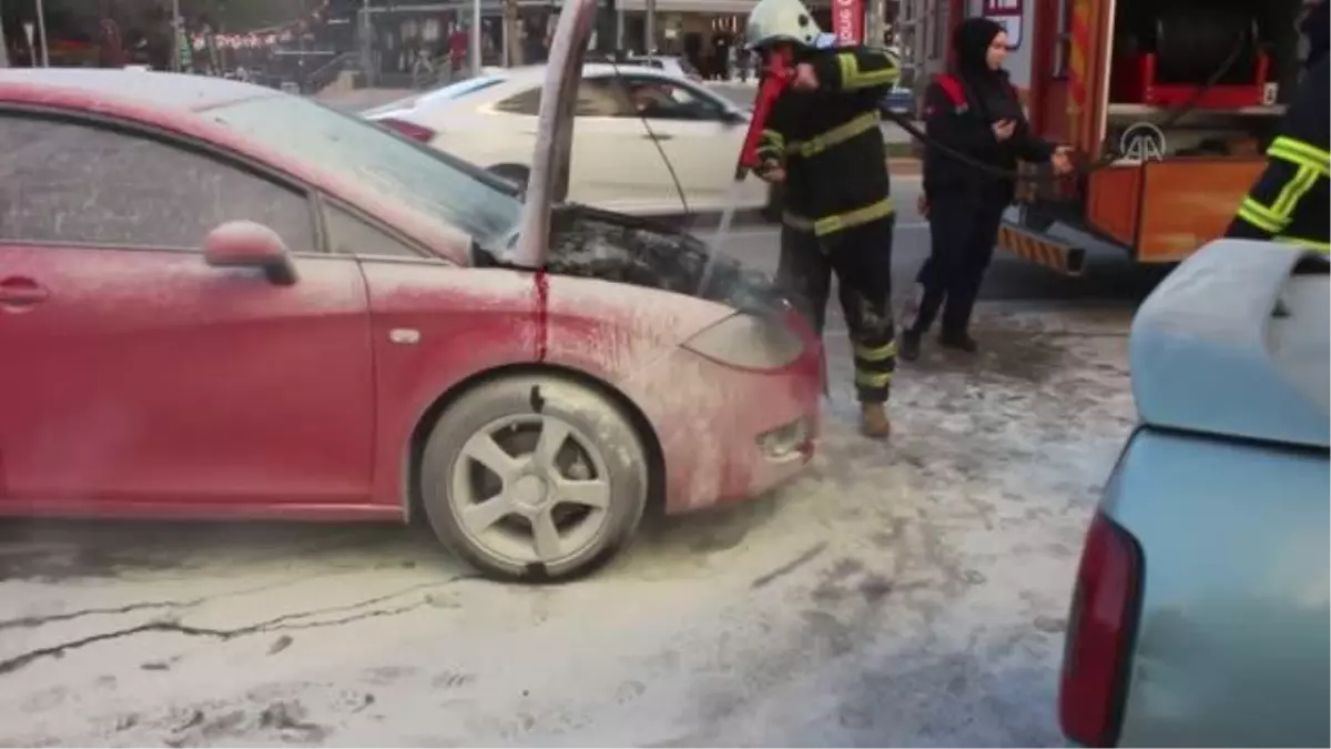 Seyir halinde yanan otomobilde hasar oluştu