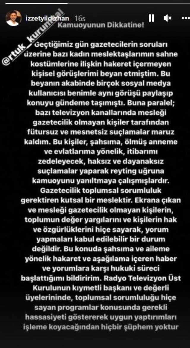 Kıyafet çıkışıyla tepki çeken İzzet Yıldızhan, RTÜK Başkanı'na seslendi: Anneme kadar hakaret ediyorlar