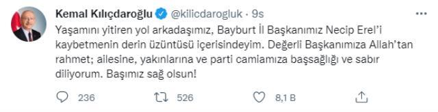 CHP Bayburt İl Başkanı Necip Erel, 61 yaşında hayatını kaybetti! Kılıçdaroğlu taziye mesajı yayınladı