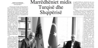 Erdoğan Arnavutluk'ta gazeteye makale yazdı