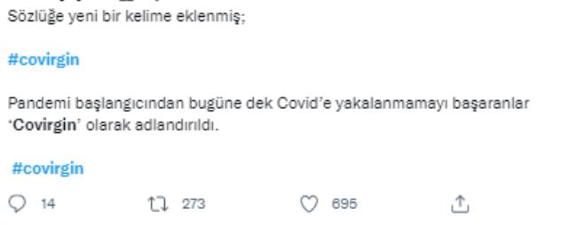 Koronavirüse yakalanmayan kişiler için kullanılan ''Covirgin'' kelimesinin sözlüğe girdiği iddiası