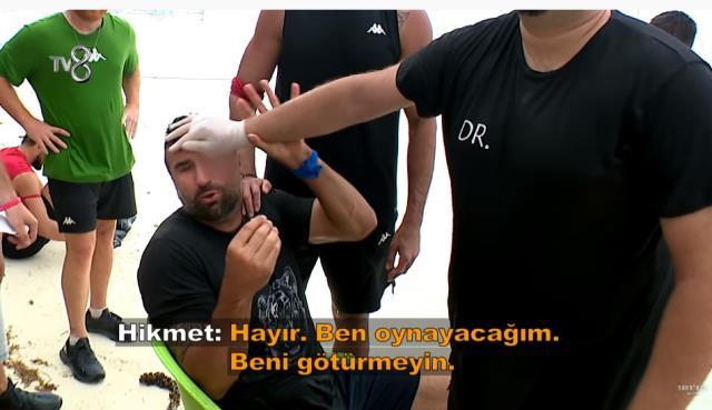Survivor'da korkutan kaza! Parkurdan kopan makara Hikmet'in kaşına isabet etti