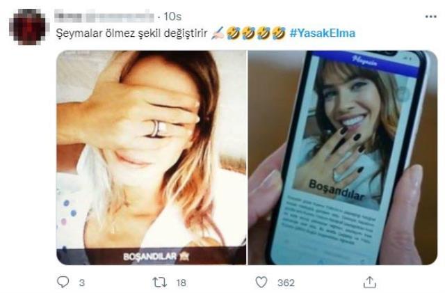 Yasak Elma dizisinde Şeyma Subaşı göndermesi! 'Boşandılar' paylaşımı yeniden gündem oldu