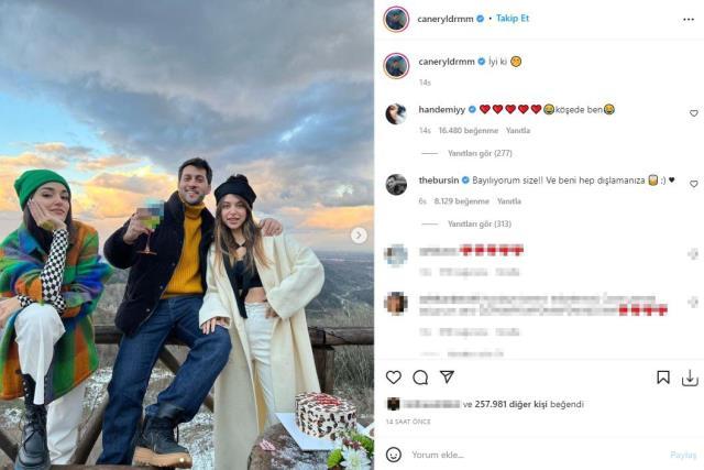 Hande Erçel, ablası ve eniştesinin pozuna Kerem Bürsin'den sitemkar yorum: Bayılıyorum beni dışlamanıza