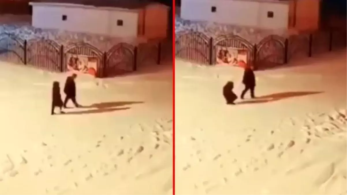 Sokaktaki MOBESE kameralarına takıldılar! Karda yürüyen çiftin bir anda yaptığı hareket hayran bıraktı