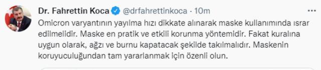 Son Dakika: Türkiye'de 21 Ocak günü koronavirüs nedeniyle 181 kişi vefat etti, 72 bin 555 yeni vaka tespit edildi