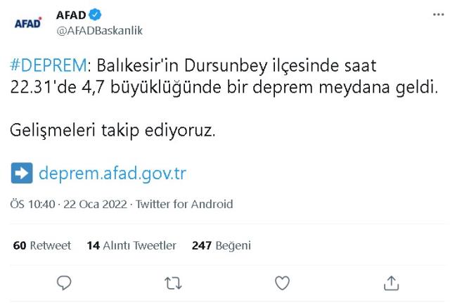 İstanbul'da deprem mi oldu? 22 Ocak Cumartesi 2022 son dakika nerede deprem oldu? İstanbul'da deprem nerelerde hissedildi?