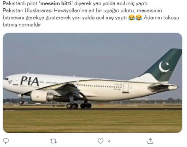 Mesaisi biten pilotun seferi tamamlamayı reddedip acil iniş yaptığı iddiası Mesaisi biten pilotun seferi tamamlamayı reddedip acil iniş yaptığı iddiası