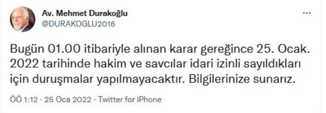 İstanbul'da bugün gerçekleştirilecek duruşmalar ertelendi İstanbul'da bugün gerçekleştirilecek duruşmalar ertelendi