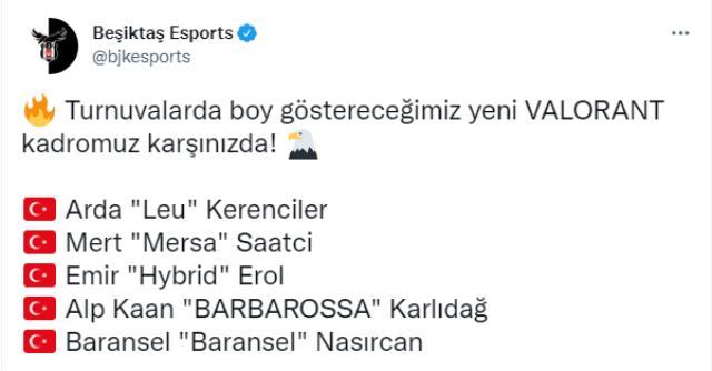 Beşiktaş, yeni kadrosunu duyurdu! Kadroda üç yeni isim yer alıyor