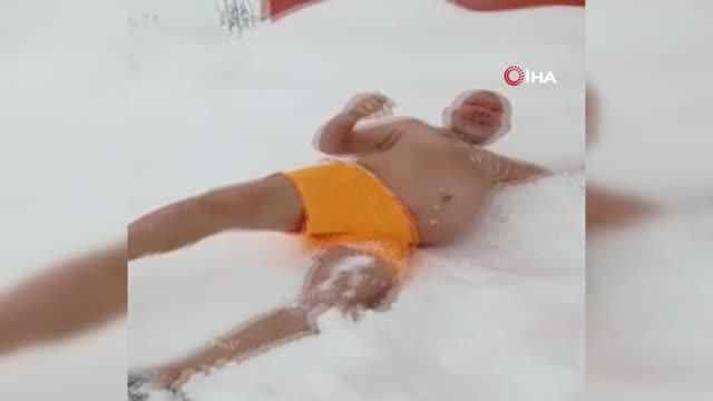 Denizde değil, karda yüzdü
