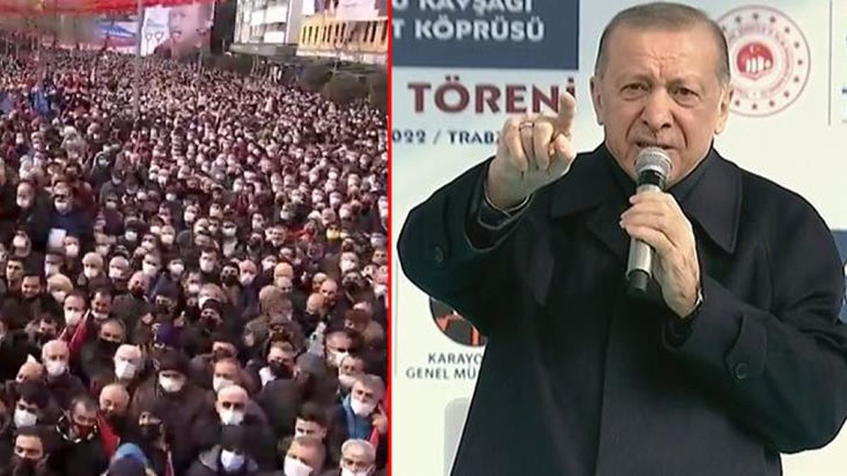 Trabzon'da Cumhurbaşkanı Erdoğan'ı sinirlendiren pankart: Arkadakileri göremiyorum, bir an önce kaldırın onu