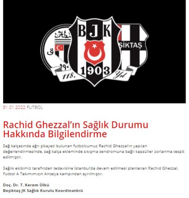 Beşiktaş'ta Ghezzal depremi! Kamptan ayrıldı