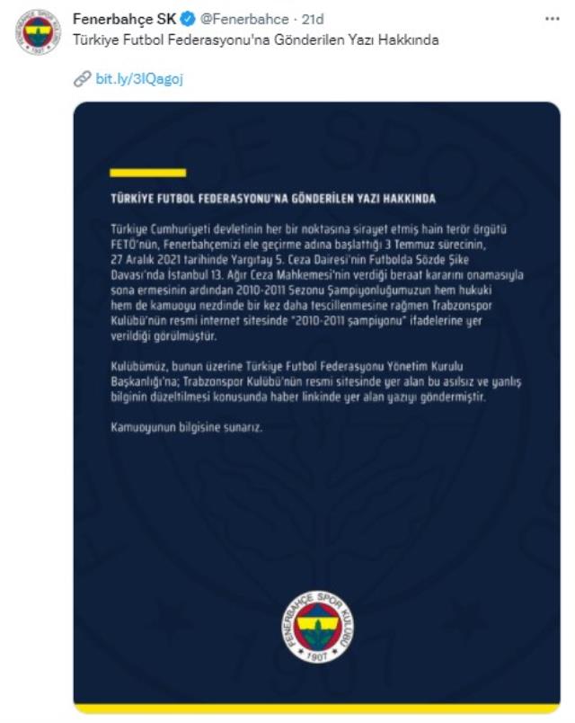 Fenerbahçe'den TFF'ye ortalığı karıştıracak Trabzonspor başvurusu: Soruşturma başlatın