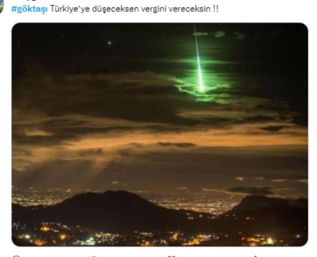 Gökyüzünde yeşil ışık saçan göktaşının Türkiye'de görüntülendiği iddiası