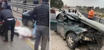Korkunç kaza! Bariyerlere ok gibi saplanan aracın sürücüsü öldü, arkadaşları yaralandı