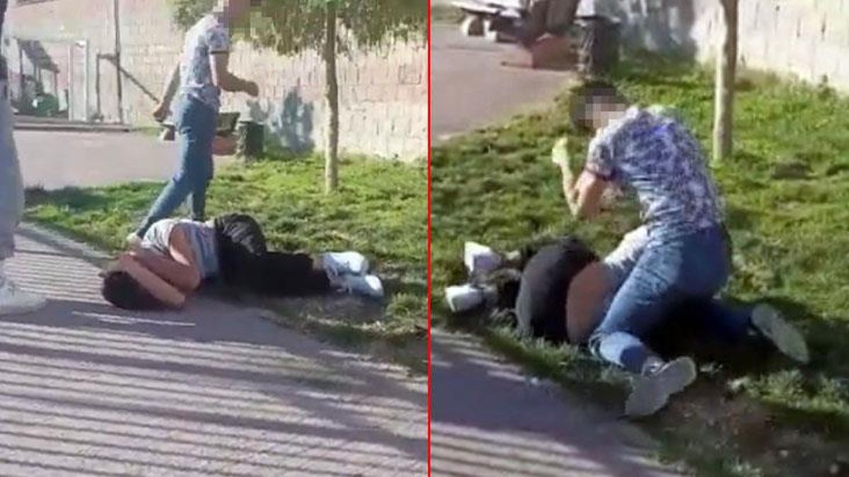 ''Teke tek kapışalım mı'' deyip arkadaşını tekme tokat dövdü! Parkta dehşet kamerada