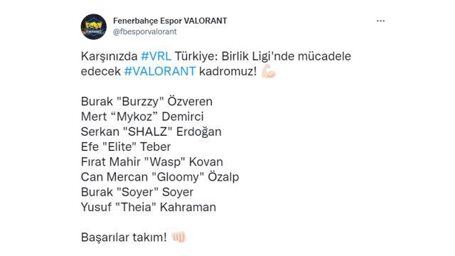 Fenerbahçe, Türkiye Birlik Ligi'nde mücadele edecek kadrosunu duyurdu