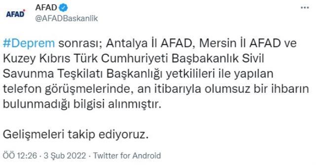 Son Dakika: Antalya açıklarında 5,1 büyüklüğünde deprem meydana geldi