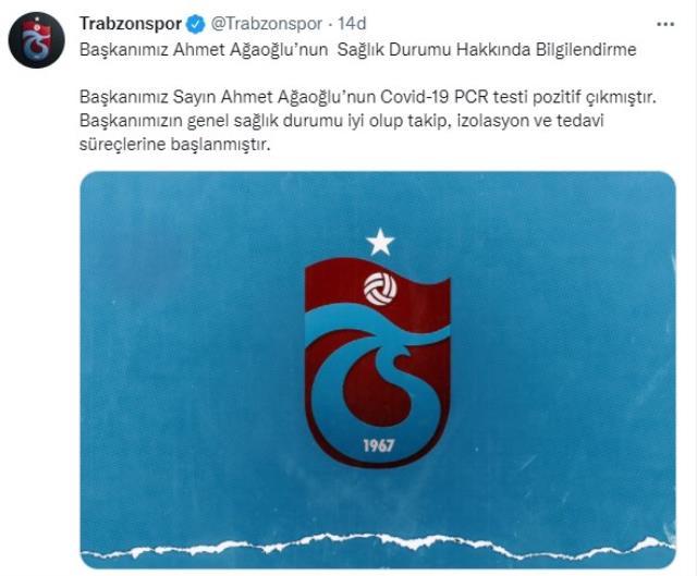 Trabzonspor'da Başkan Ahmet Ağaoğlu koronavirüse yakalandı! İşte son durumu