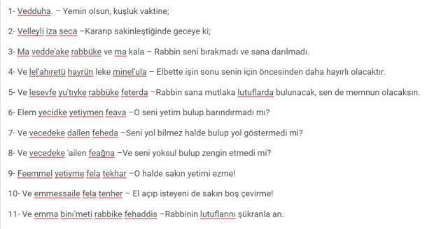 Duha suresi Arapça ve Türkçe okunuşu, meali nelerdir? Duha suresinin tefsiri nedir? Duha suresi Arapça ve Türkçe okunuşu, meali nelerdir? Duha suresinin tefsiri nedir?