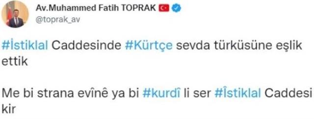 İstiklal'de renkli anlar! AK Parti milletvekili, gençlerle Kürtçe şarkı söyledi