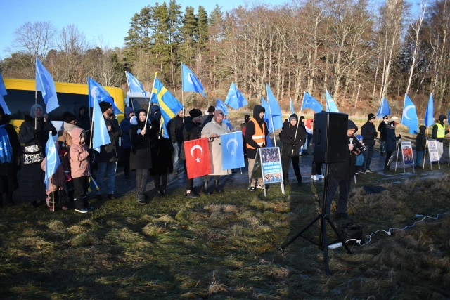 STOCKHOLM - İsveç'teki Uygur Türkleri, Pekin Kış Olimpiyatları'nı protesto etti