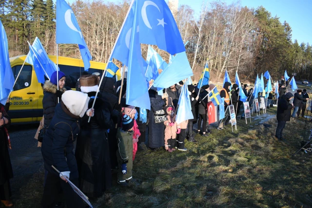 STOCKHOLM - İsveç'teki Uygur Türkleri, Pekin Kış Olimpiyatları'nı protesto etti